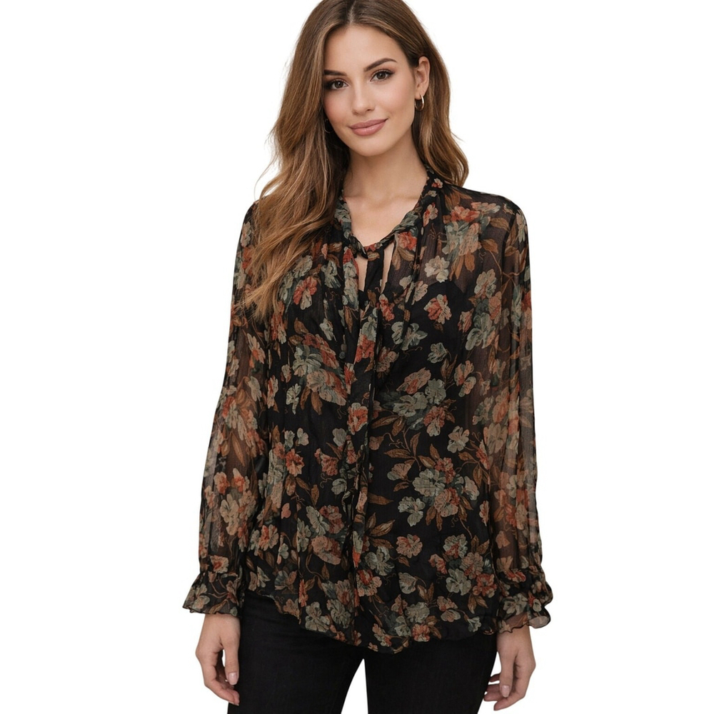 Ralph Lauren Silk Layered Top Peasant Chiffon NEW